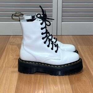 Dr Martens Jadon Platform Boots White Leather Women size 5